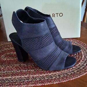 Franco Sarto Black Peep-Toe Heels